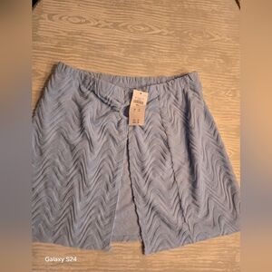 Women's Blue Textured Swim Cover Up Skirt New Social Tourist